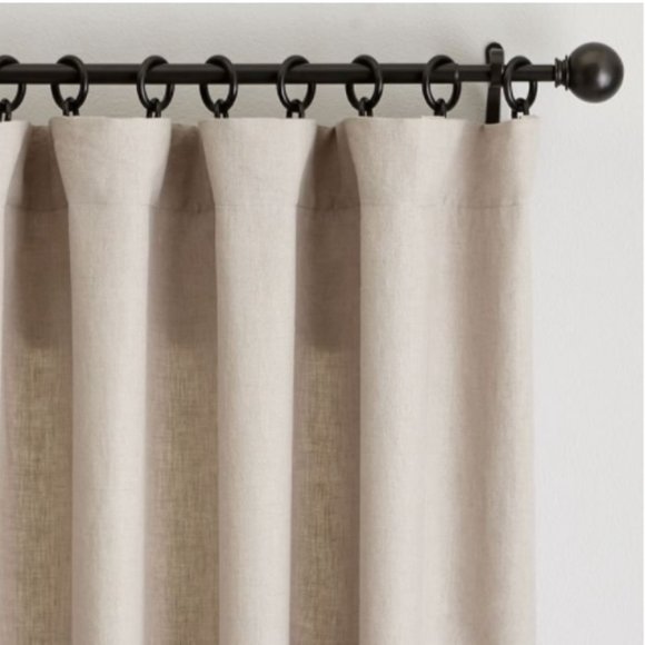Belgian Flax Linen 3-in-1 Pole top Drape-NWT